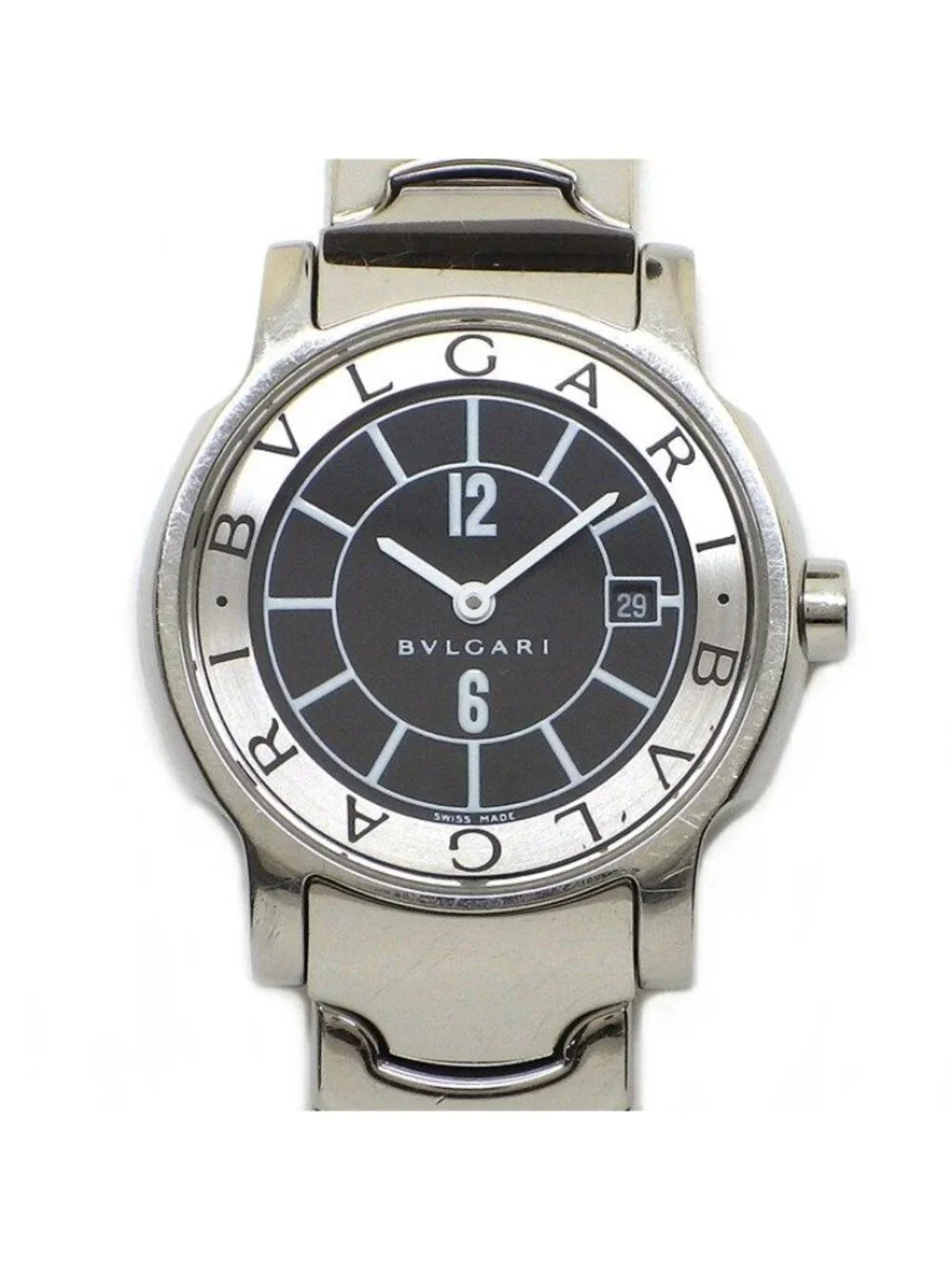 Bvlgari Watch Solo Tempo Date Black Dial SS Quartz Analog